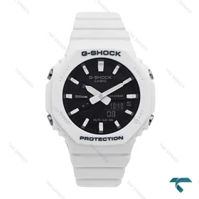 ساعت جیشاک زنانه GMA-S2100 سفید صفحه مشکی G-shock-6414-L