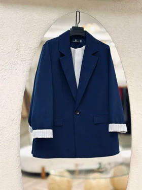 کت لینن زارا سرمه ای 404