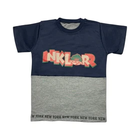 ست تیشرت آستین کوتاه و شلوارک پسرانه مدل PJ1140 رنگ آبی تیره