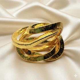 اکسسوری استیل مدل «منعطف ماری طلایی» | قابل استفاده به عنوان دستبند، گردنبند و پابند (آبکاری طلا)