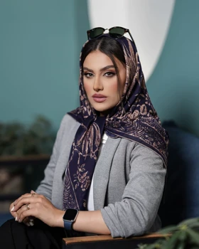 روسری دست دوز حریر