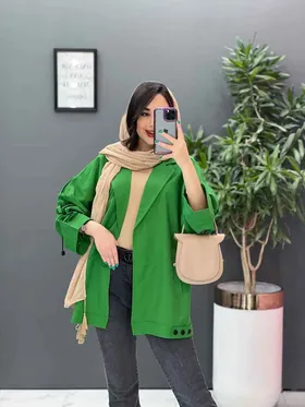 مانتو داکرون آستین بند ضربدری