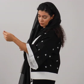 مانتو شکوفه (مشکی)