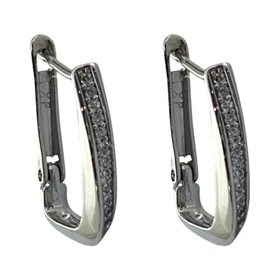 گوشواره زنانه ژوپینگ مدل لاریسا طرح مستطیلی جواهر