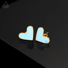 گوشواره طرح قلب Heart Earrings G1 (آبی)