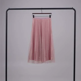 دامن توری مروارید (صورتی)