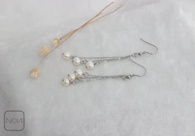گوشواره استیل مروارید خوشه‌ای