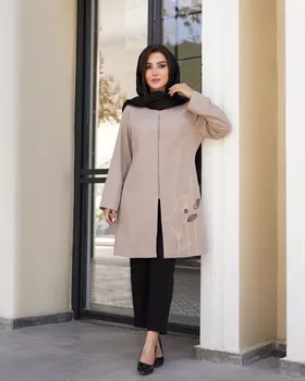 مانتو یقه گرد مدل گلبرگ کد 708