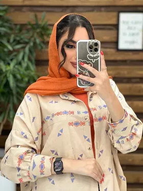 مانتو شومیزی گلدوزی مثلثی