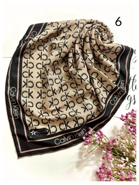 مینی اسکارف نخی موکا دست دوز 3732