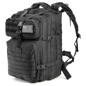 کوله پشتی تاکتیکال 45 لیتری مدل Military بج دار (مشکی)