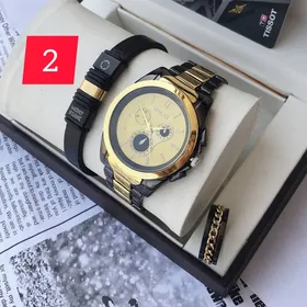 ست لوکس مردانه استیل مشکی طلایی 350400480