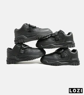 کفش کتانی بگ دار مردانه و زنانه مشکی BERSHKA مدل 4467