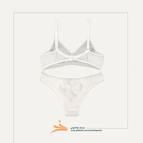 ست راحتی سفید گل‌دار برند نوشه پوش