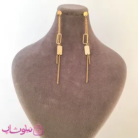 گوشواره زنانه آویز بلند استیل طلایی