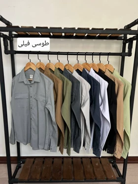 پیراهن آستین بلند کتان دوجیب 2484