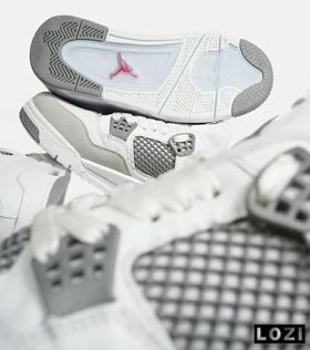 کتانی ساق‌دار زنانه و مردانه سفید طوسی Nike air jordan 4