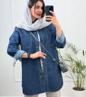 شومیز مانتویی جین کاغذی