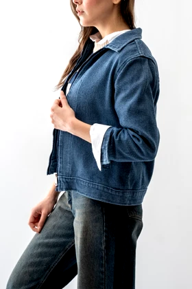 کت جین طرح دار مچ دار زنانه