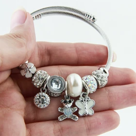 دستبند دخترانه پاندورا پروانه (نقره ای سفید)