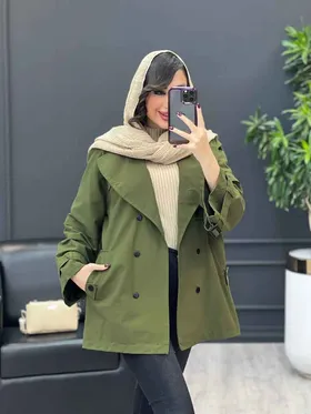 بارانی شش دکمه جیب پاگن