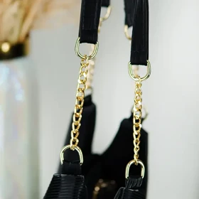 کیف زنانه مشکی با یراق طلایی YSL