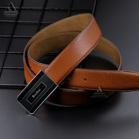 کمربند مردانه مجلسی Leather Belt BL67 (نقره‌ای)