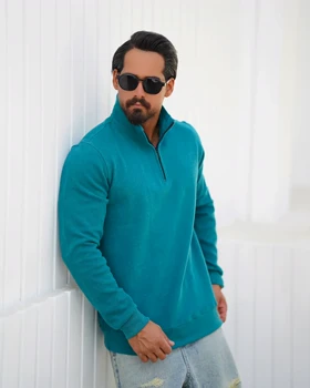 سلانیک نیم‌زیپ یقه‌ایستاده مردانه
