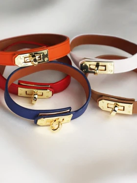 دستبند زنانه چرمی قفل هرمس کد B2122