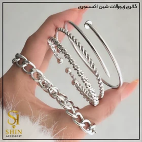 پک بنگل زنانه آبکاری نقره کد bz08