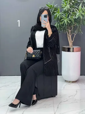 مانتو مغزی دوزی آستین پاکتی