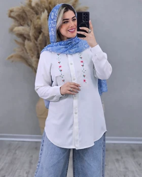 شومیز مانتویی گلدوزی