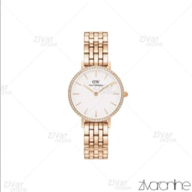 ساعت دنیل ولینگتون زنانه رزگلد صفحه سفید دور نگین 105376