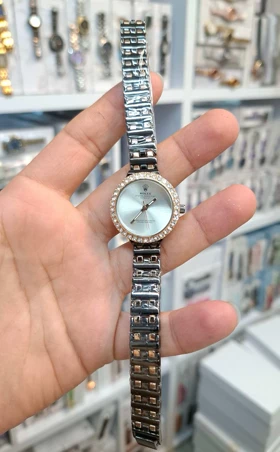 ساعت مچی زنانه رولکس Rolex موتور کوارتز باکیفیت و طراحی زیبا (مشکی)