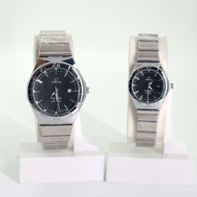 ساعت مچی ست مردانه و زنانه امگا Omega 6015 تاریخ دار با قفل پروانه ای