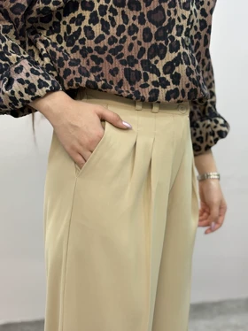 شلوار بگ کرپ پارچه ای پلین