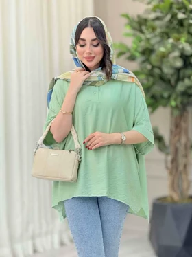 مانتو پانچ یقه دو دکمه