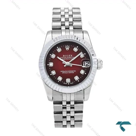 ساعت رولکس زنانه استیل صفحه قرمز متوسط Rolex-6297-L