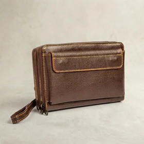کیف دستی چرم طبیعی مدل (قهوه ای - فلوتر )