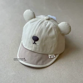 کلاه نوزادی لبه متحرک طرح خرس