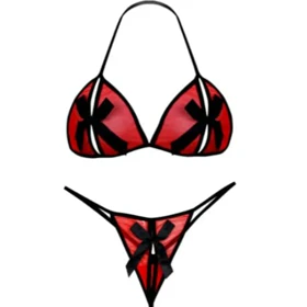 ست شورت وسوتین فانتزی پاپیونی