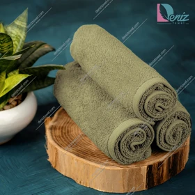 حوله دستی بسته سه عددی ساده رنگ سدری