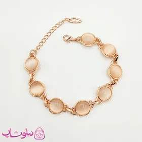 دستبند زنانه کلیو Clio رزگلد با کریستالهای دایره