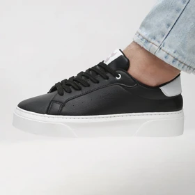 کفش و کتانی روزمره و راحتی مردانه مدل برشکا BERESHKA رنگ مشکی سفید کد 41240