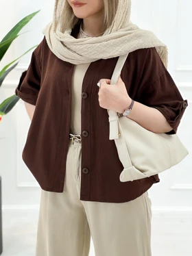 شومیز کوتاه زنانه مرجان
