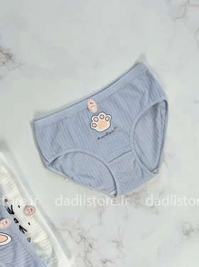 شورت اسلیپ نخ پنبه عروسکی سفید یاسی طرح خرگوش