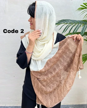 شال پلیسه طرح دار بهاره4077