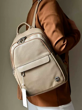 کوله پشتی زنانه بنو مدل ستیلا کد BENO 4970 (نسکافه ای روشن)