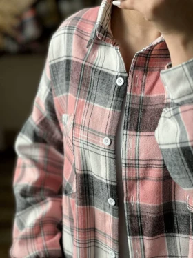 شومیز مانتویی چهار خونه کد 2588