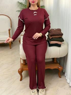 بلوز شلوار پاپیون چیندار 3673